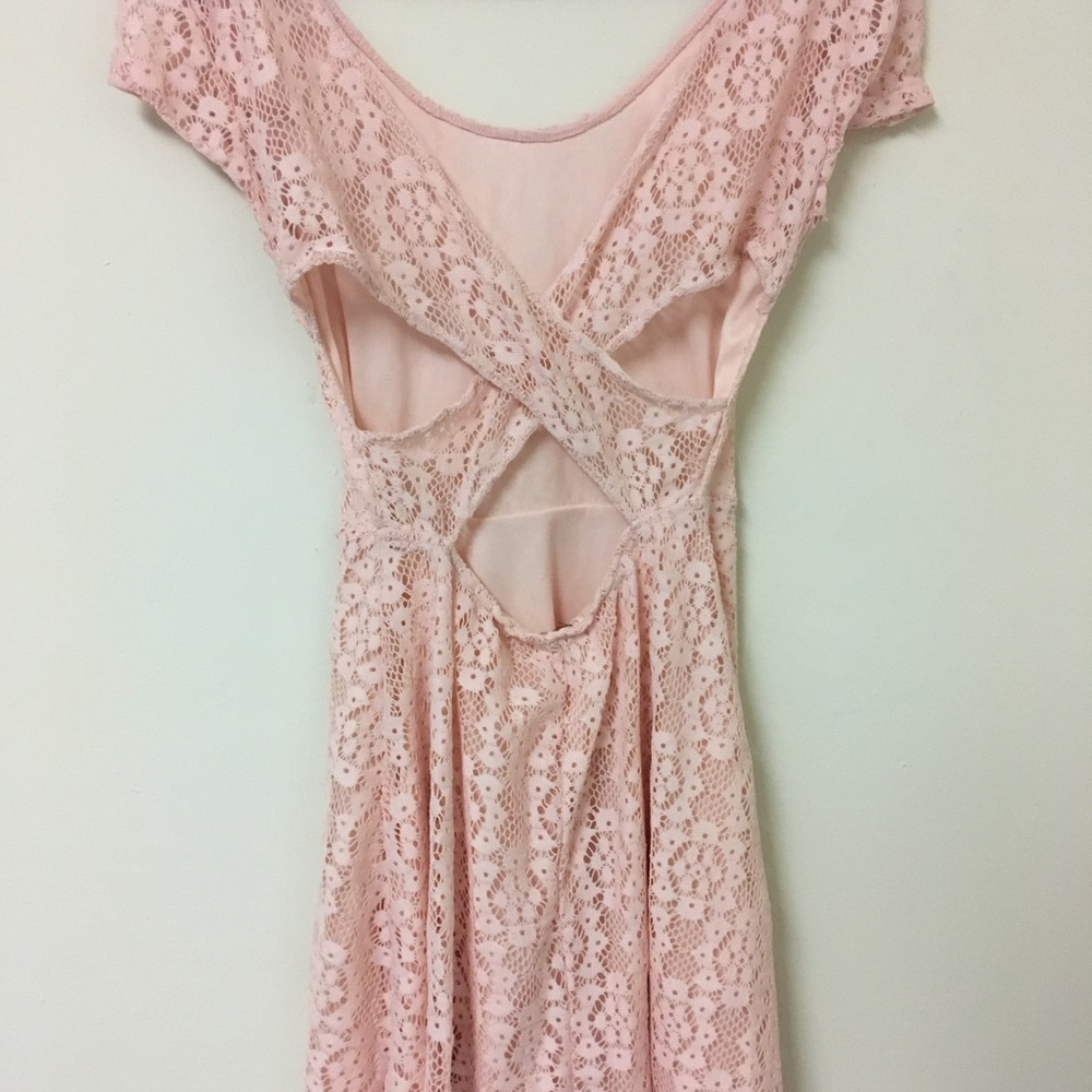 Cross back lacy dress